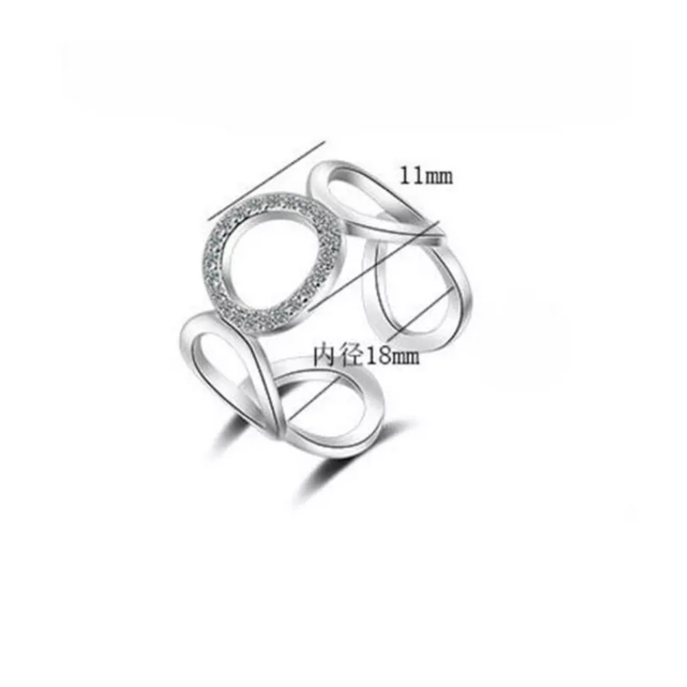 925 Sterling Silver Opened Adjustable Ring - Picture 5 of 5